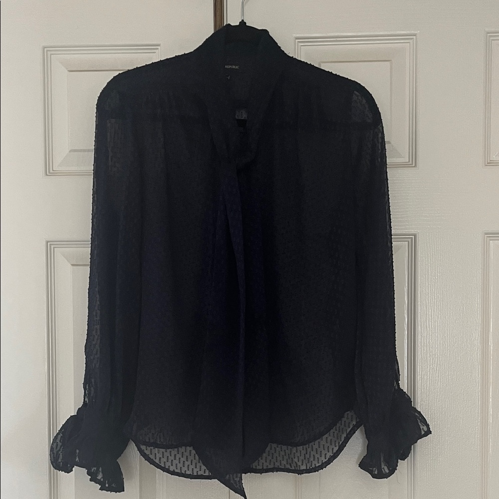 Banana Republic Black Sheer Blouse